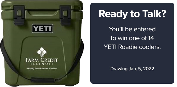 Yeti Roadie cooler with call to action