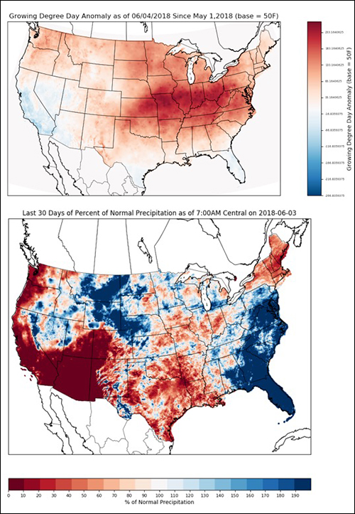 climate map for 2018 growing season