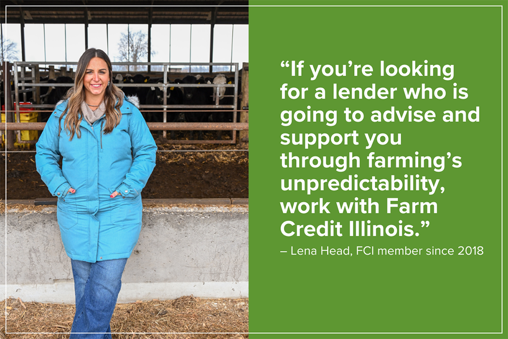 “If you’re looking for a lender who is going to advise and support you through farming’s unpredictability, work with Farm Credit.” – Lena Head, FCI member since 2018