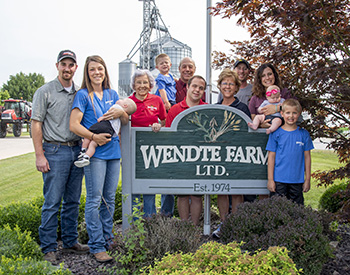 Faith Kemme and family on Wendt Farm